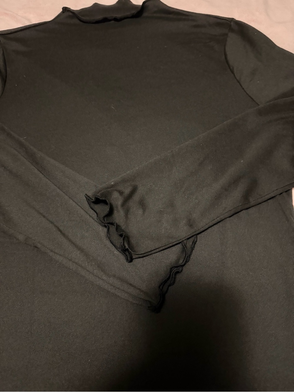Black Women's Long Sleeve Mock Neck Top